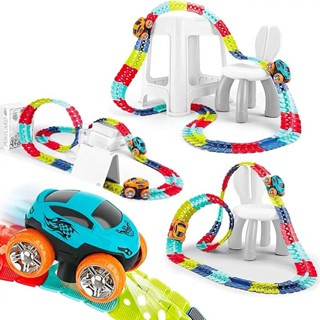 男孩3-6歲汽車禮盒反重力軌道車電動兒童玩具益智diy百變拼裝組裝男孩女孩生日禮物