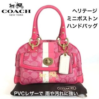 COACH 蔻馳 波士頓包 手提包 Heritage 皮革 日本直送 二手