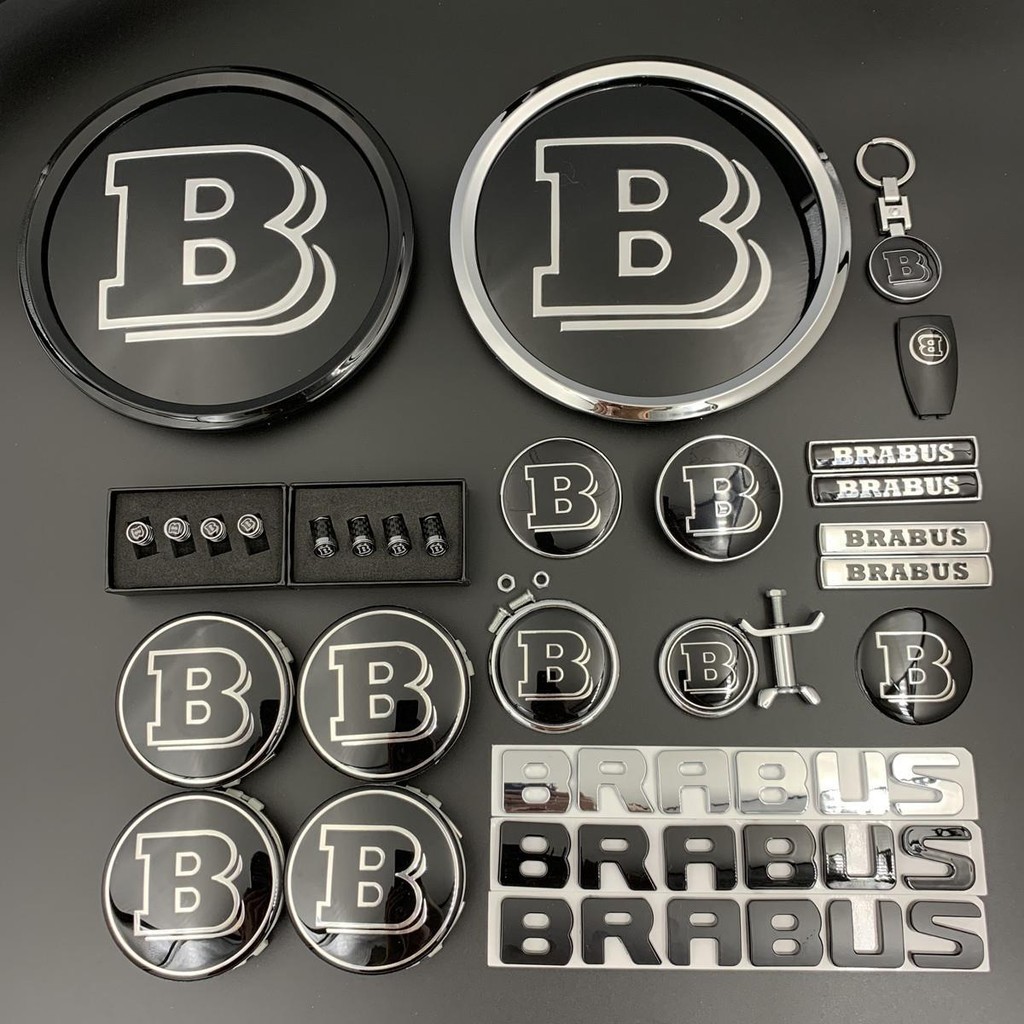 賓士BENZ改裝 巴博斯車標貼 尾標方向盤標 輪轂蓋 改裝飾貼C/E/S級機蓋標 GLC前大標 後尾箱標 後字標