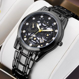 鏤空石英錶日曆防水夜光多功能手錶潮流時尚腕錶