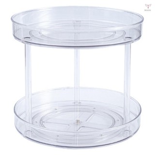 旋轉收納盒透明雙層360° 可旋轉廚房調料架化妝架 Lazy Susan 轉盤