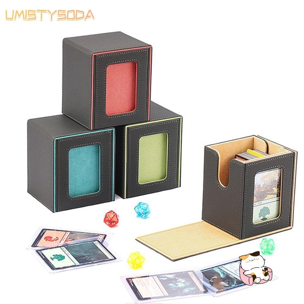 UMISTYSODA卡片盒,適合100雙袖卡帶2個分隔器MTG甲板箱,1個ToploaderTCG卡收納盒