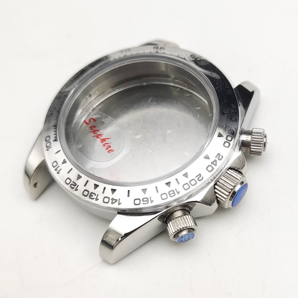 【精工品質】組裝配件 藍寶石手錶錶殼 VK63錶殼 三眼不鏽鋼陶瓷圈 熊貓外殼