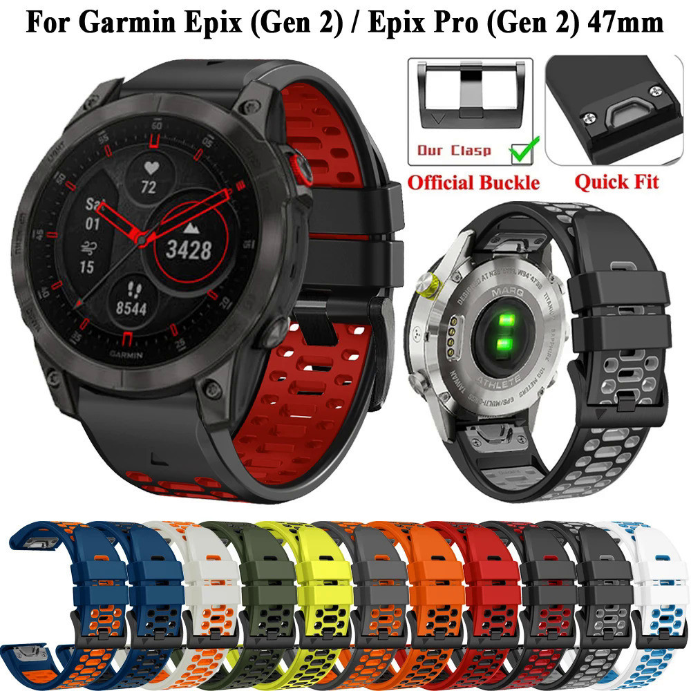 22 26mm矽膠錶帶適用於佳明Garmin Epix Gen 2 快拆 enduro 2 instinct 2X本能