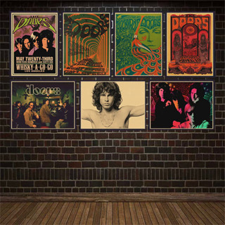 The Doors Jim Morrison 復古復古搖滾樂隊音樂吉他帆布海報牆貼家居裝飾牆飾