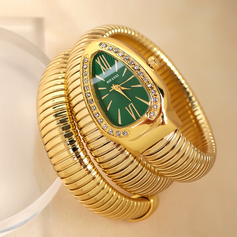 BIFANXI跨境蛇形手錶 女士時尚手鐲表 創意石英錶個性手鐲表批發