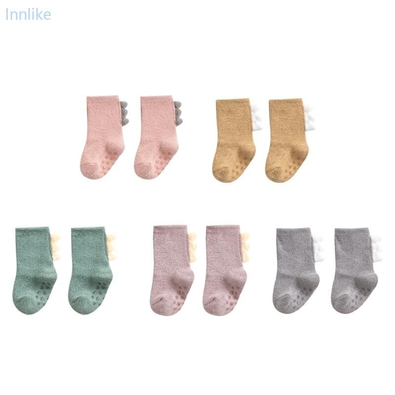 Inn 防滑嬰兒襪可愛防滑保暖厚襪帶握底兒童