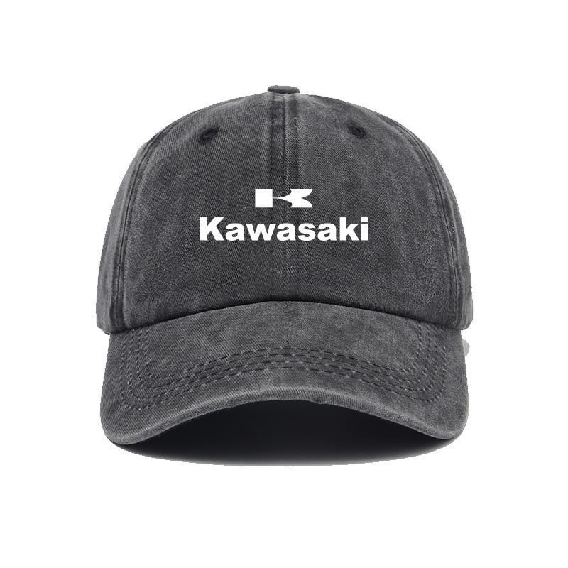Kawasaki機車店訂製牛仔布工作帽NINJA400 NINJA650 Z900戶外騎行遮陽帽
