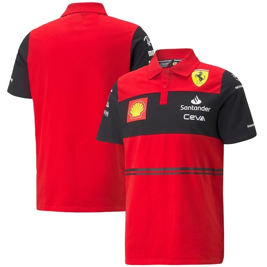 襯衫 2024 Scuderia Ferrari Team Charles Leclerc T 恤 Team Polo