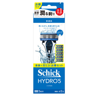 Schick 舒適Hydro 5水次元5刮鬍刀1刀架5刀頭（包裝隨機出貨）