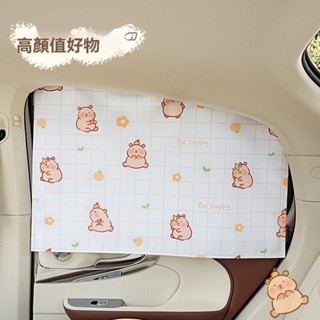 【臺灣發貨】汽車防曬窗簾 卡皮巴拉 車載軌道窗簾 汽車遮陽簾 車用防曬隔熱 遮陽擋 側車窗車用 車載遮光簾 汽車遮陽