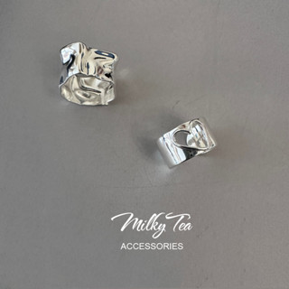 奶茶家 MilkyTea 正韓嘻哈風少女百搭鏤空愛心戒指 幾何不規則設計感女生可疊戴甜酷開口食指戒 437