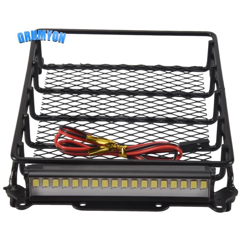 適用於 MN D90 D91 D99 MN90 MN99S 1/12 RC 汽車升級零件金屬行李架托盤車頂架帶 LED