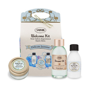 SABON茉莉花語明星三部曲推薦組/ 沐浴油100ml+磨砂膏60g+絲綢身體乳液50ml/ 平行輸入 eslite誠品