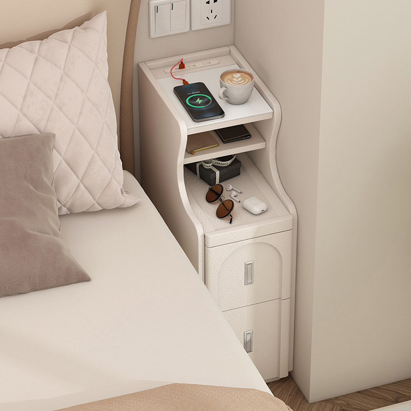 法式奶油風床頭櫃迷你小型卧室收納置物床邊櫃超窄夾縫櫃20cm寬25
