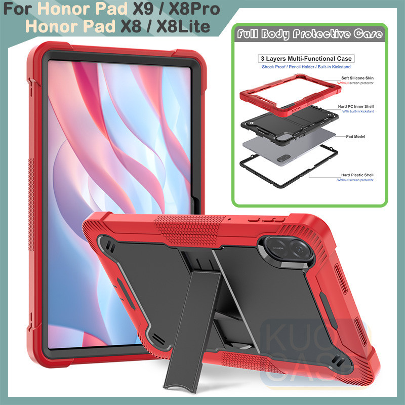 For Honor Pad X9 X8Pro 11.5 Honor Pad X8 X8Lite 硬PC+矽膠全身保護重型