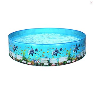 152 * 25 厘米/ 59.8 * 9.8 英寸戶外兒童游泳池便攜式可折疊圓形游泳池適合兒童幼兒夏季水上游戲