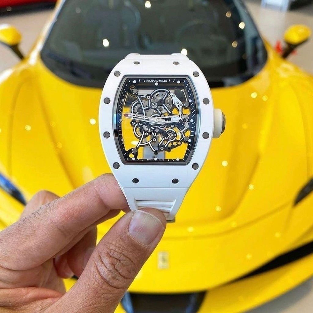 頂級版原裝正品特價理查德RM055背透鏤空石英腕錶男士個性大表盤手錶白冰同款