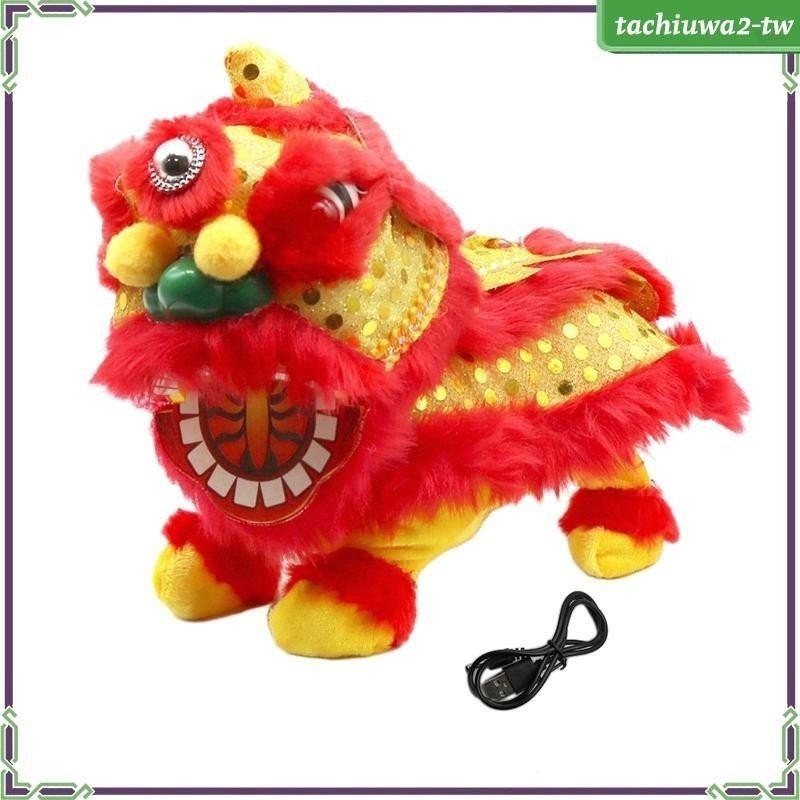 【In stock】[TachiuwaecTW] 電動舞獅玩具唱歌玩具紅色可愛家居裝飾 CZYT