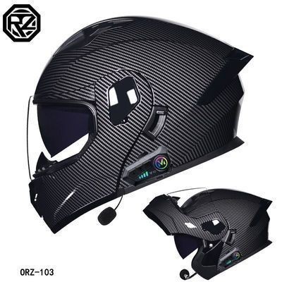、新3C認證ORZ摩托車揭面盔雙鏡片頭盔男女加#全盔四季個性通用