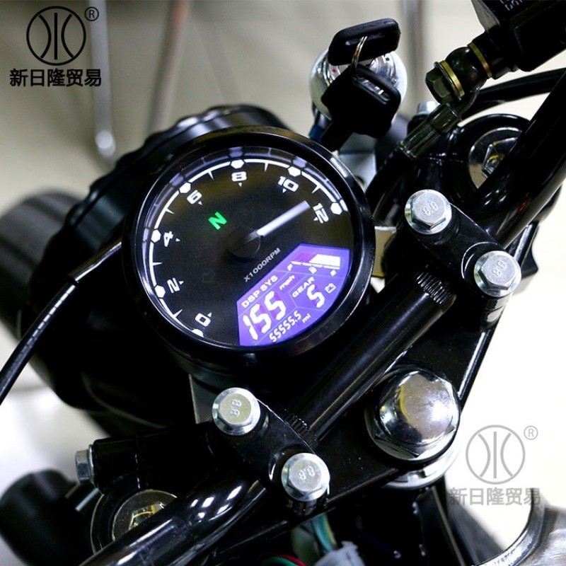 機車儀錶改裝液晶錶機車里程表轉速表可調機械公英里油錶