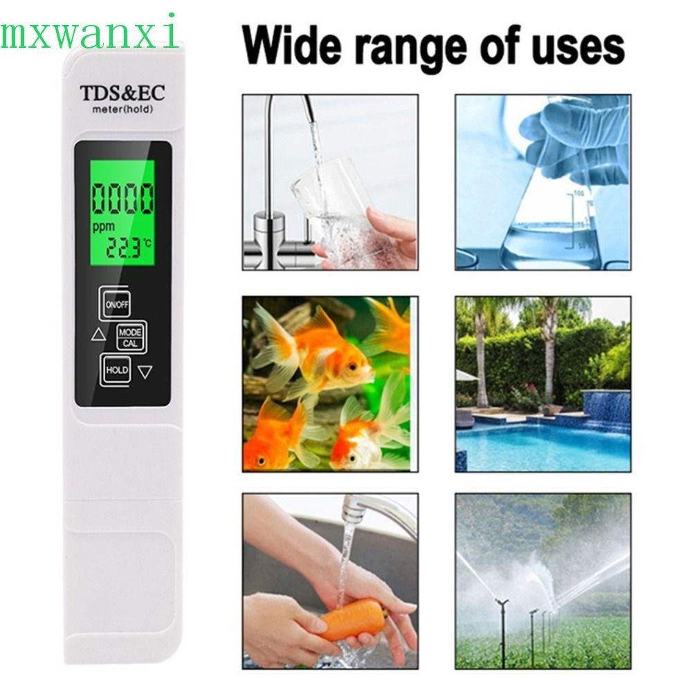 MXWANXIEC儀表,水純度檢測測試儀溫度測試儀筆,便攜式純淨水3in1數字水質測試儀礦泉水