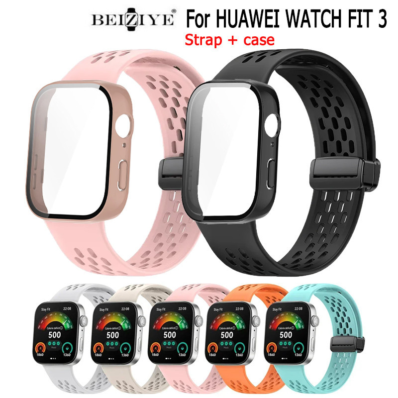 華為智能手錶 磁吸錶帶適用於 HUAWEI watch fit 3華為智能手錶 外殼 替換殼