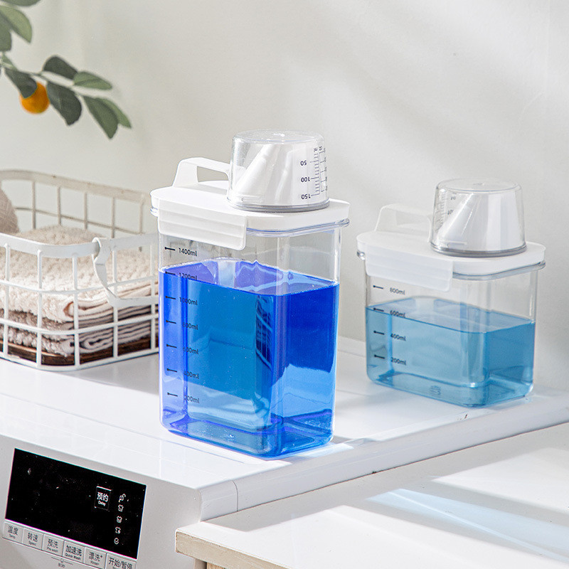 日本洗衣粉收納盒 密封刻度量杯儲物罐 家用消毒洗分裝瓶 洗衣液收納桶