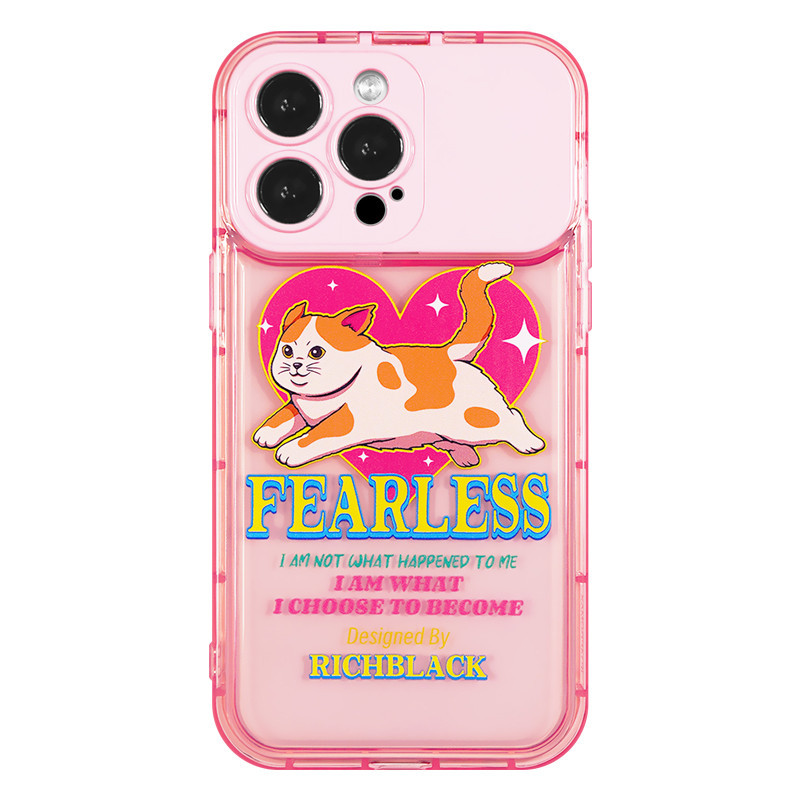RichBlack原創設計卡通貓咪粉色翻蓋鏡子手機殼適用於蘋果13iPhone14ProMax