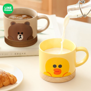 LINE FRIENDS馬克杯陶瓷喝水杯大容量高顏值辦公室家用情侶咖啡杯碗碟套裝盤子陶瓷家用面碗陶瓷盤