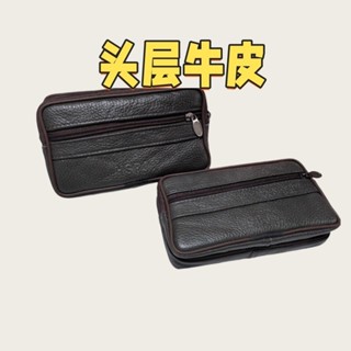 男士真皮手機包大號頭層牛皮穿皮帶工地幹活用放手機香腰間掛包 YB26