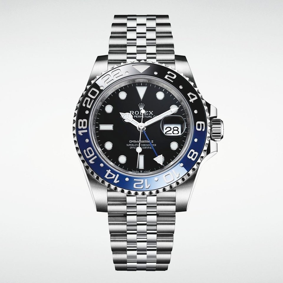 Aaa GMT Master II Batman Jubilee 男士黑色和藍色手錶/126710 保修 BLNR 1