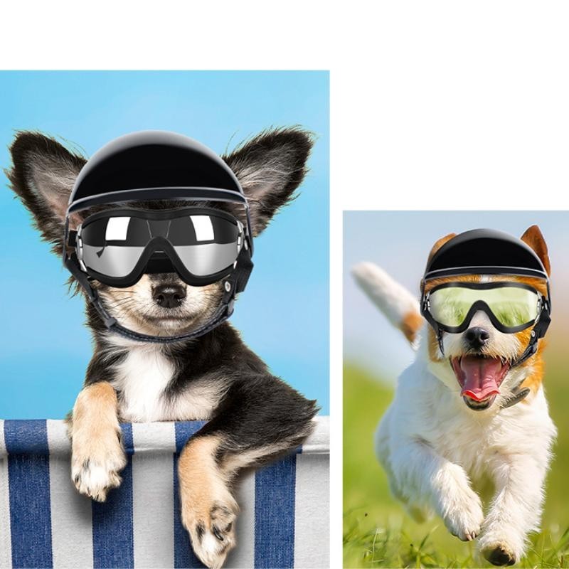 Wakytu 寵物頭盔 狗狗眼鏡 護目鏡 防摔 防晒 透氣 頭套 小狗 大狗 中小犬 寵物用品