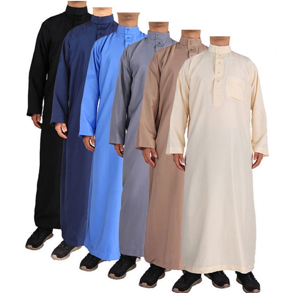 Plus 男士穆斯林服裝阿拉伯沙特長袖 Jubba Thobe 長袍傳統