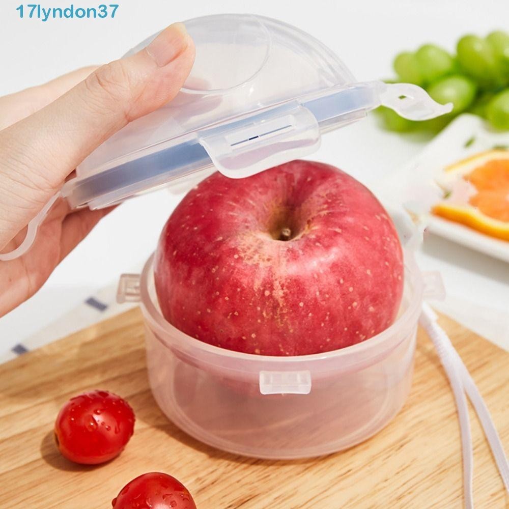 LYNDONB水果保鮮盒,保持新鮮食品級食物儲存盒,簡單防漏PP帶蓋圓形密封盒冰箱
