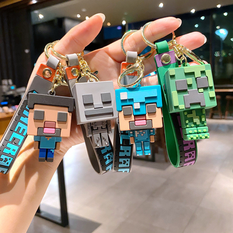 [LC] Minecraft 我的世界鑰匙扣吊飾PVC 積木鑰匙扣車包挂件情侶禮物