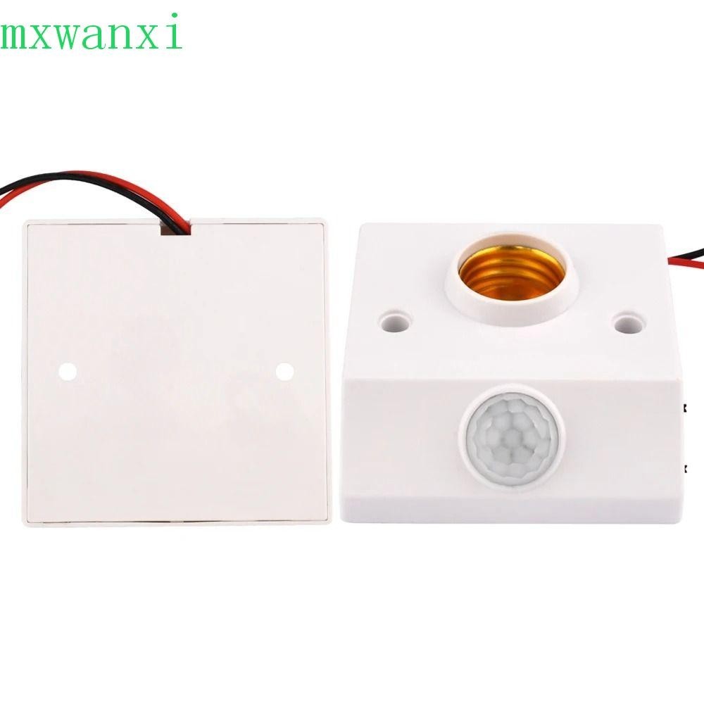 MXWANXI燈座,自動人體紅外IR傳感器LED球泡燈E27底座,AC110-240V壁燈燈座插座