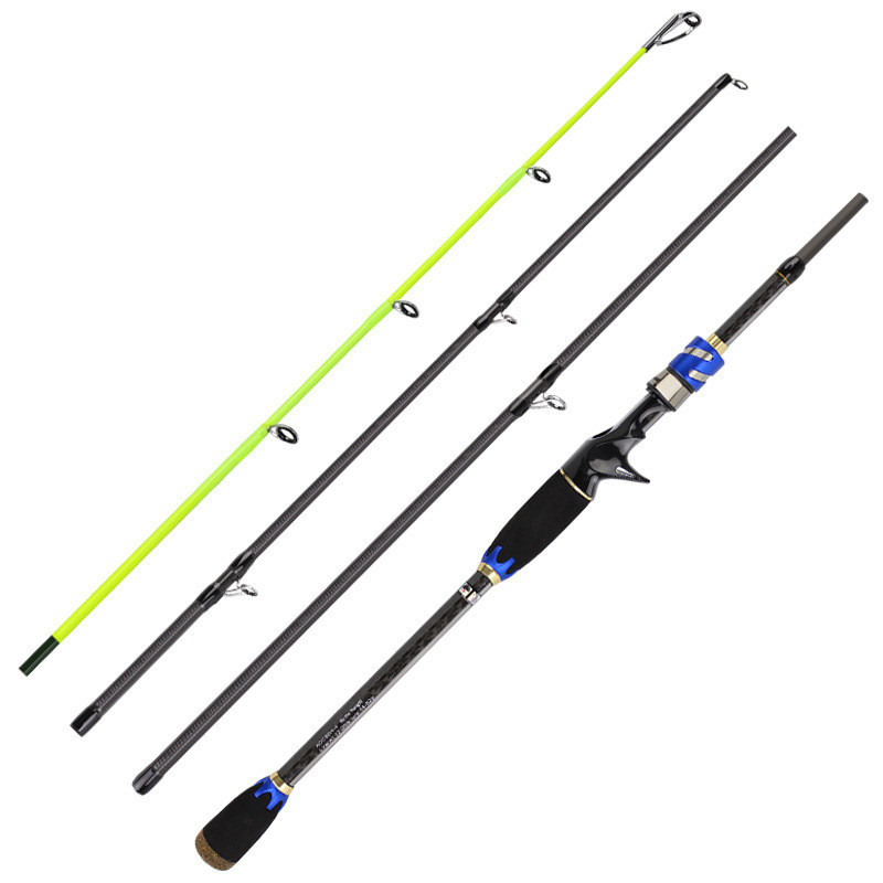 漁π體育4節插竿路亞竿雷強竿1.8米2.1米硬釣海竿碳素釣魚竿跨境