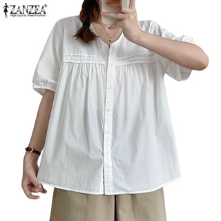Zanzea 女式韓版時尚休閒圓領短袖寬鬆上衣