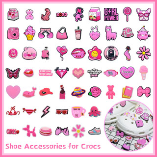 Crocs 特殊 Jibbitz 鈕扣別針粉色鞋飾掛飾 DIY Crocs 特色鞋飾