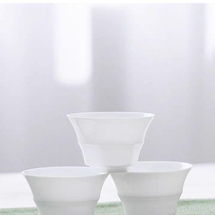 潮州功夫茶具純白色高骨瓷三才蓋碗竹節泡茶碗薄胎陶瓷沖茶杯茶備