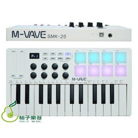 M-vave SMK25 鍵 MIDI 控制鍵盤迷你便攜式 USB 鍵盤可藍芽無線連結