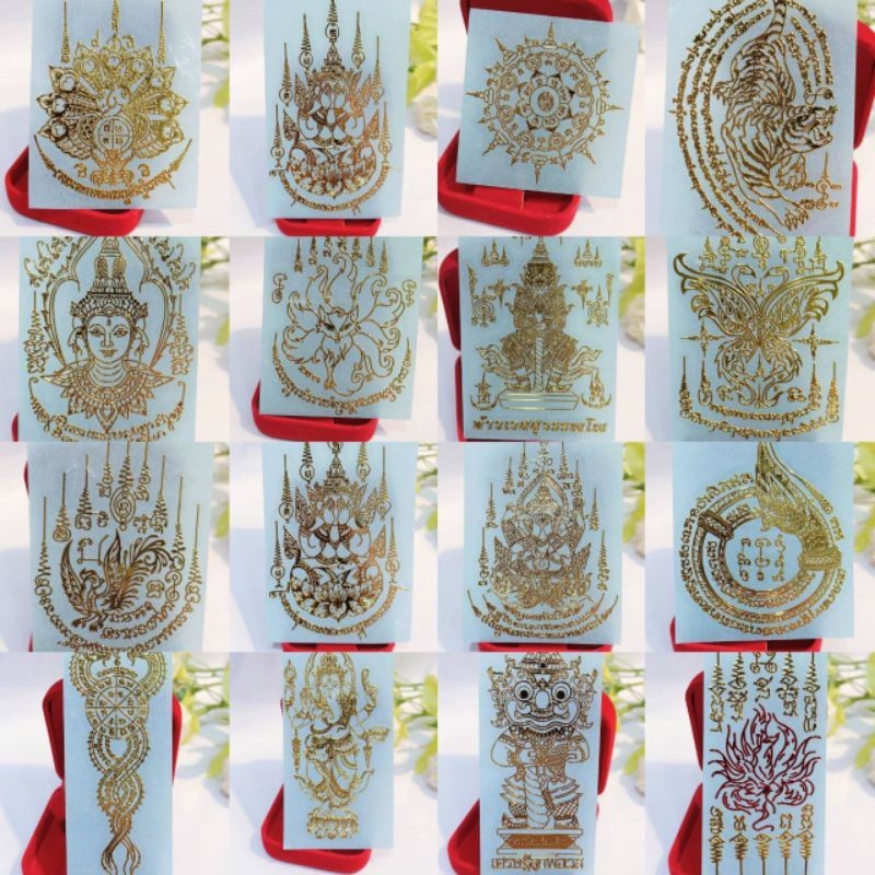 [FF88] 泰國金屬護身符手機貼 泰國佛牌經文貼紙 Thai Amulet Stickers