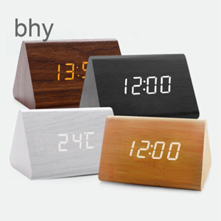 Bhy021 LED三角鐘桌面聲控靜音多功能電子鬧鐘