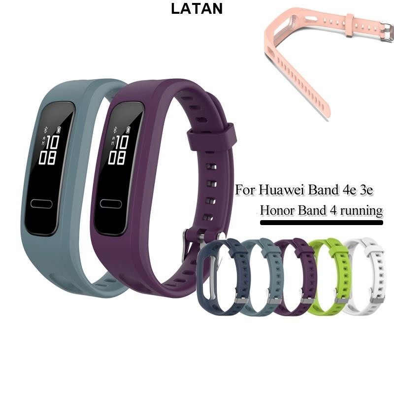 LATAN-適用於 榮耀 Honor band 4 跑步華為 band 4e 3e 腕帶的運動矽膠錶帶