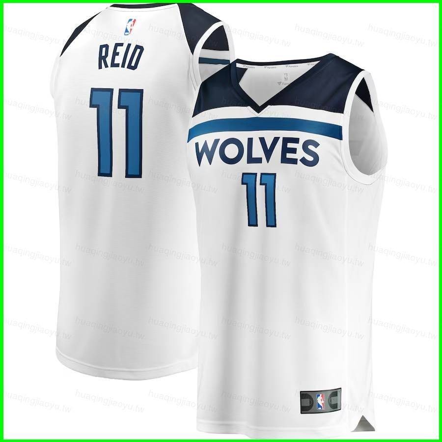 最新 NBA 明尼蘇達森林狼隊 Naz Reid 球衣圖標版白色複製品球員球衣兒童成人加大碼