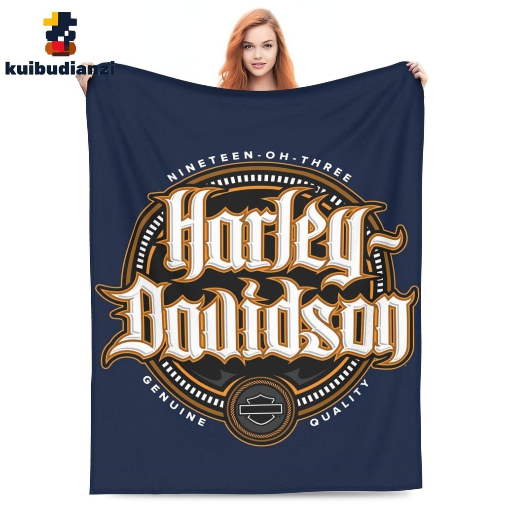 HARLEY DAVIDSON 哈雷戴維森可愛毯子卡通法蘭絨毯子超柔軟保暖毛巾毯沙髮沙發床客廳