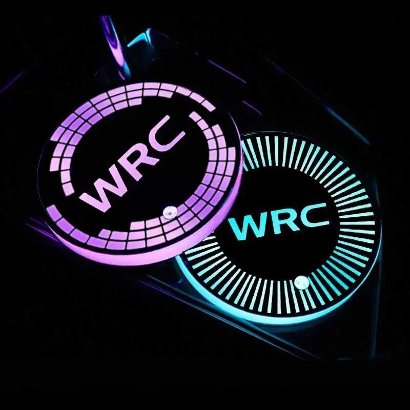 SUBARU 發光斯巴魯 WRC 標誌翼豹翠貝卡汽車杯墊水杯架 7 色 LED 防滑墊飲料杯墊 USB 充電