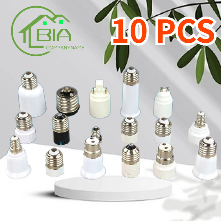 Bia 10PCS 燈泡接口轉換器,E12,E14,E27,E40,B22,G4,G9,G24,GU5.3,GU10,M
