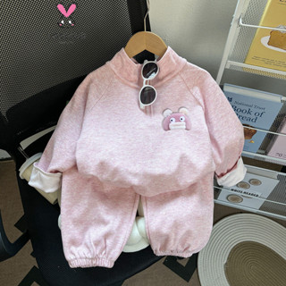 【YAOEENH】80-170CM 春秋款男女童休閒運動套裝 中大童薄款洋氣彈力外套 現貨 快速出貨